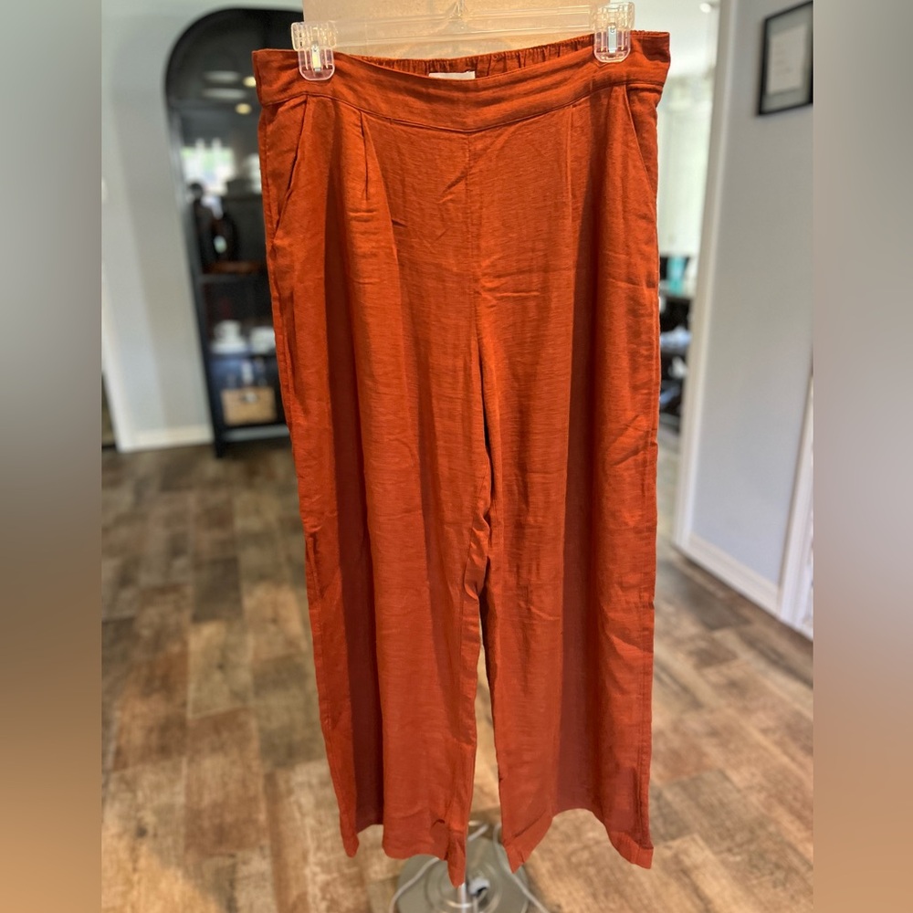 Abercrombie & Fitch, size L, brown linen pants with pockets
